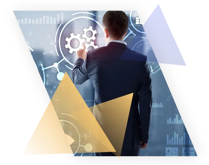 Business professional working with technology